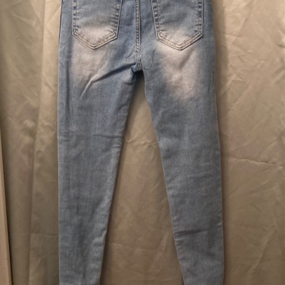 Zeo Basic Premium Tuxedo Stripe Skinny Distressed Hi Wst Jeans 26 Fit Lk 25 EUC - Picture 16 of 16